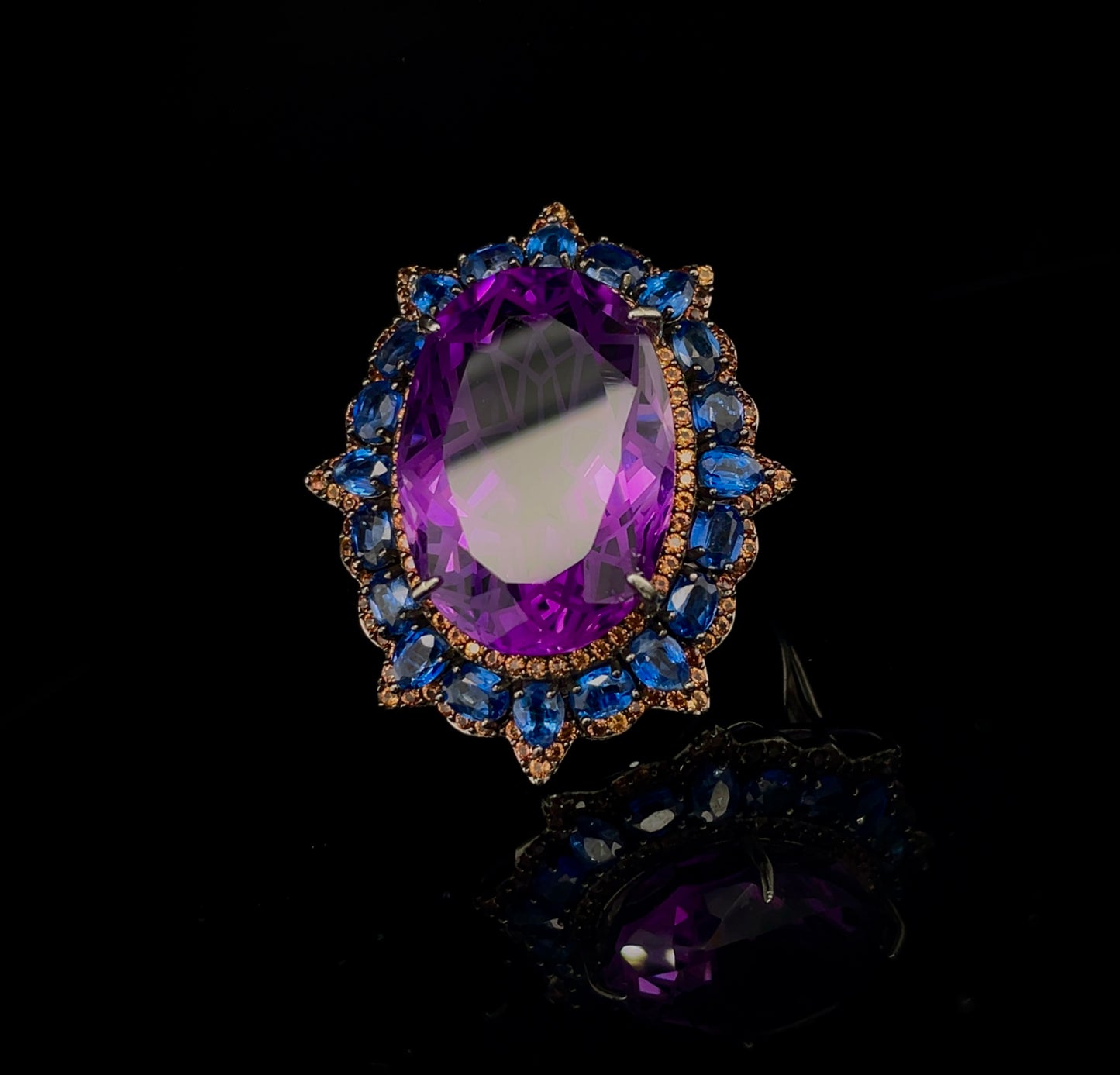 Fantasy Cut Amethyst w/ Blue Sapphires