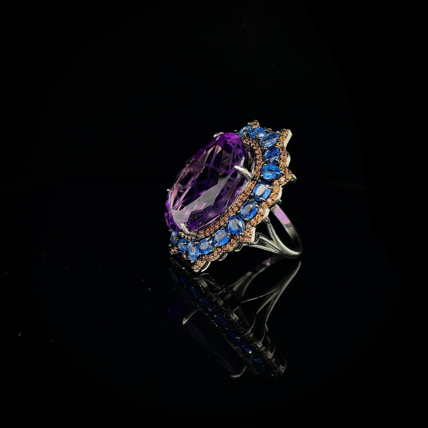 Fantasy Cut Amethyst w/ Blue Sapphires