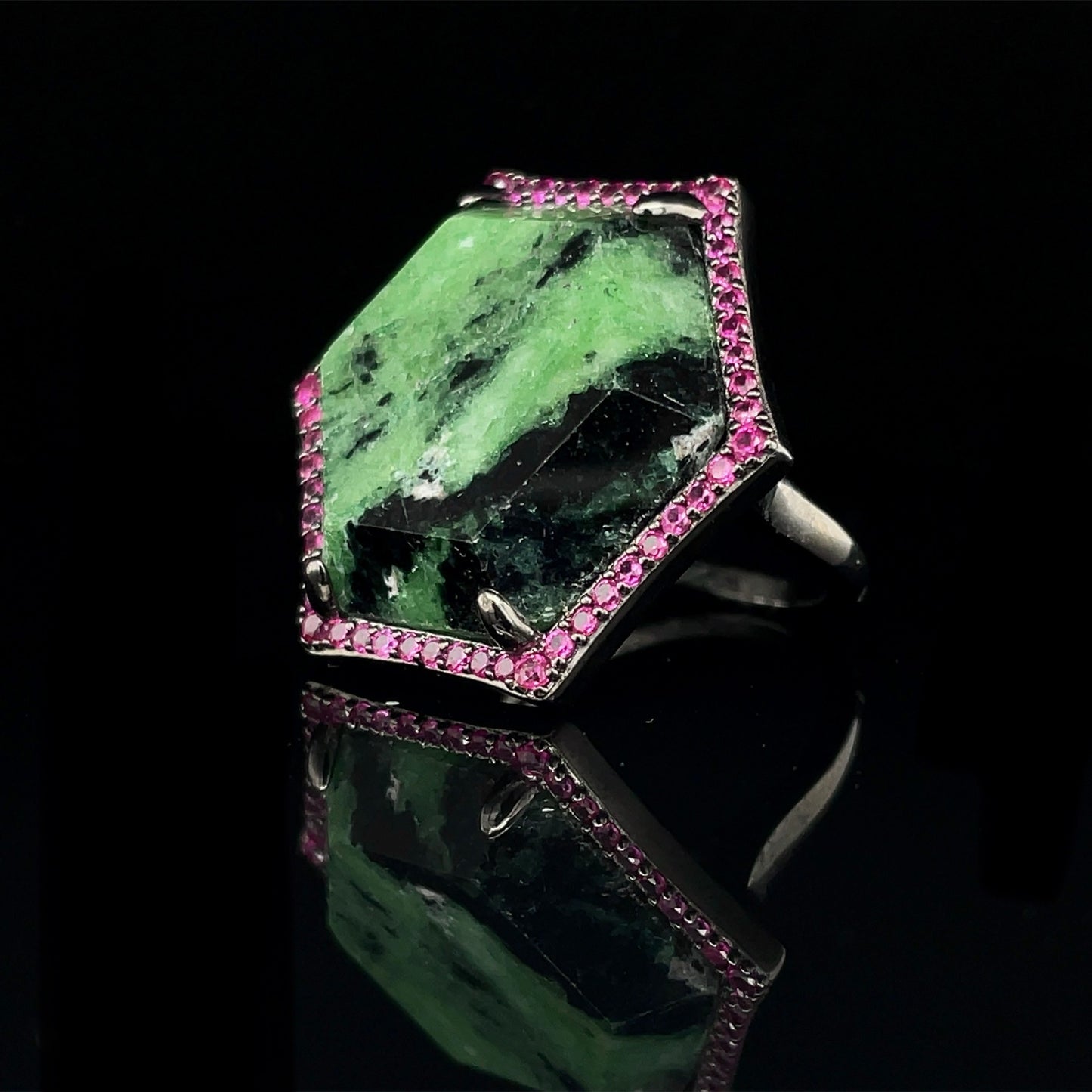 Hexagon Rubellite Ring