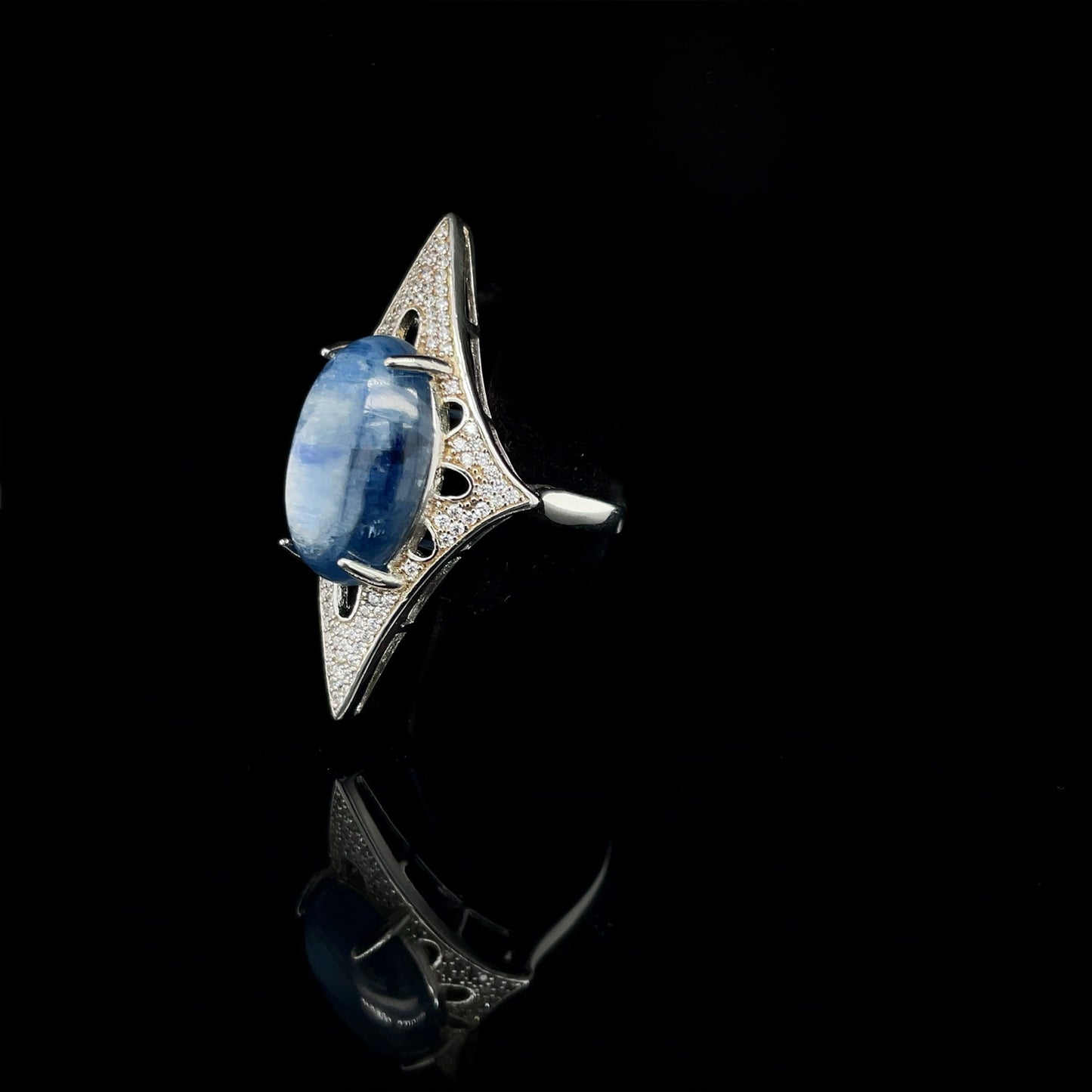 Kyanite w/ White Sapphires Ring