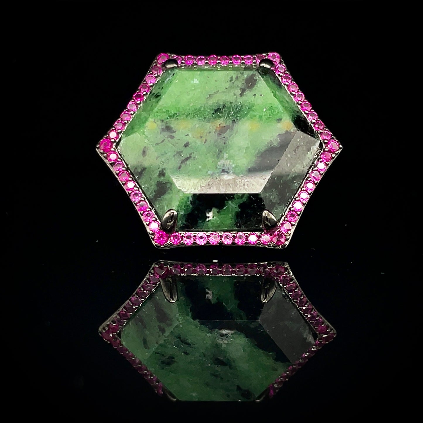 Hexagon Rubellite Ring