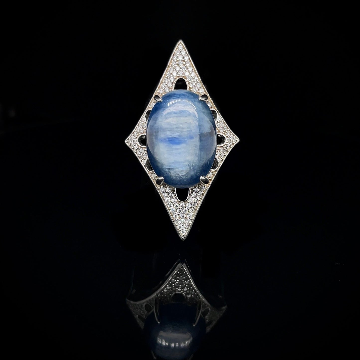 Kyanite w/ White Sapphires Ring