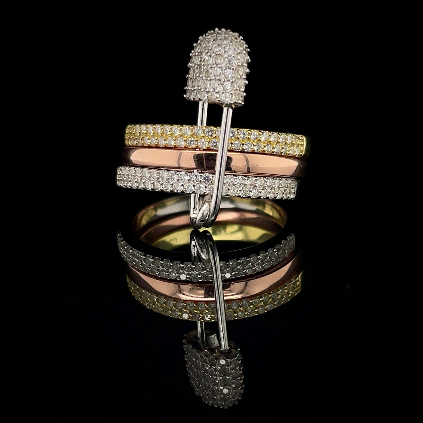 Tricolor 3 Link Ring w/ Paperclip