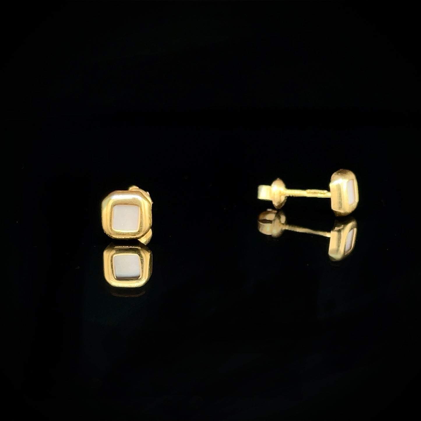 Black Enamel Stud Earrings