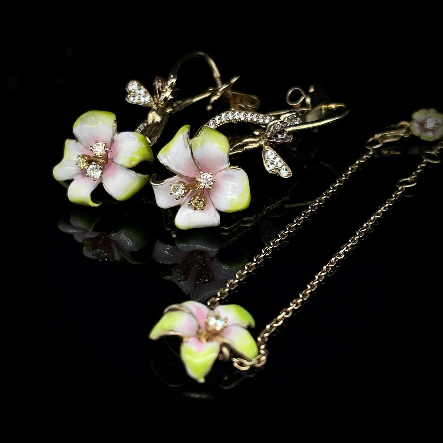 Flower Fairy Earrings & Bracelet Set