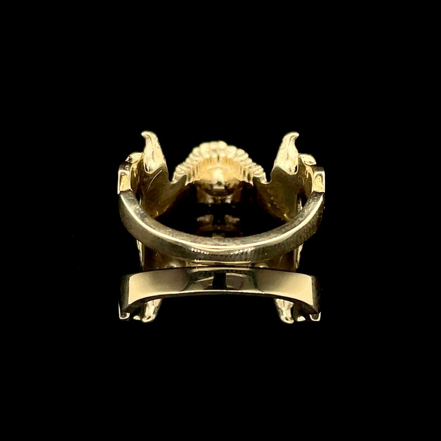 Cosmic Skull Ring With Amethyst and 10K Stackable Gold Jaw