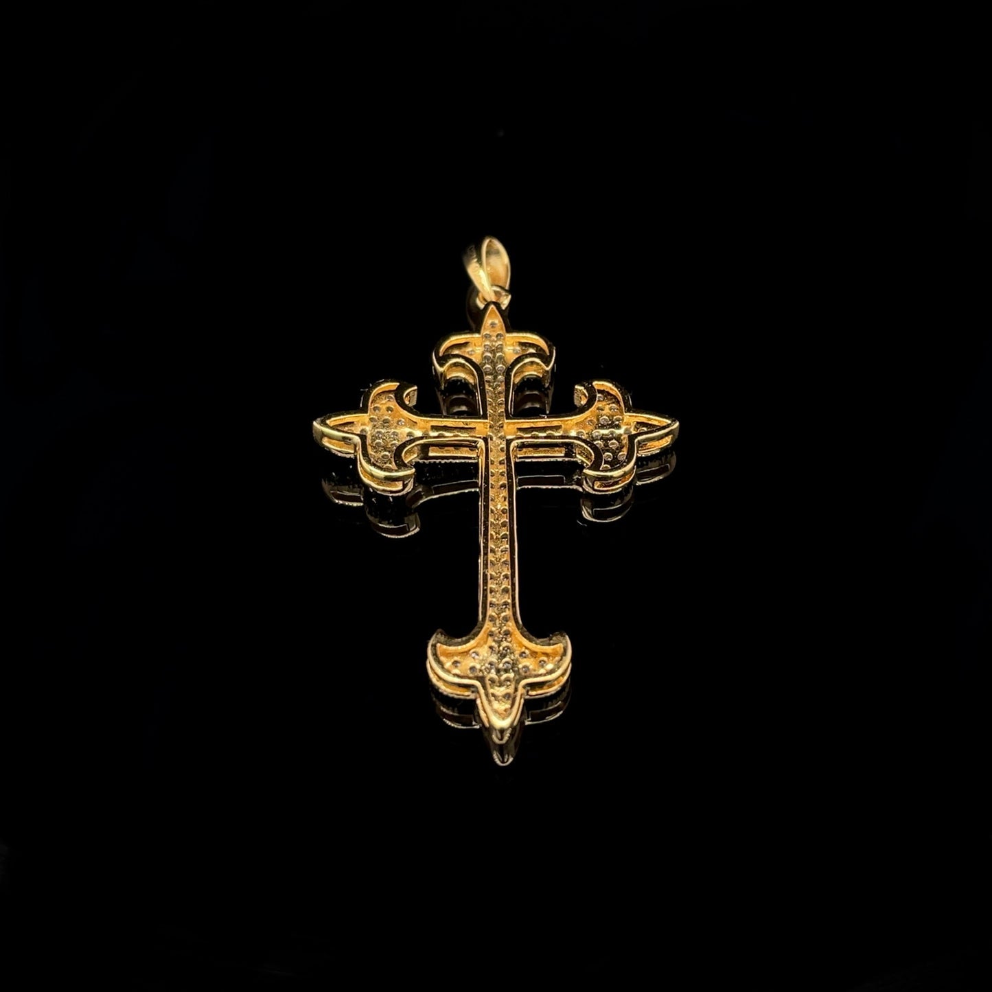 Iced Out Dark Lotus Cross Pendants