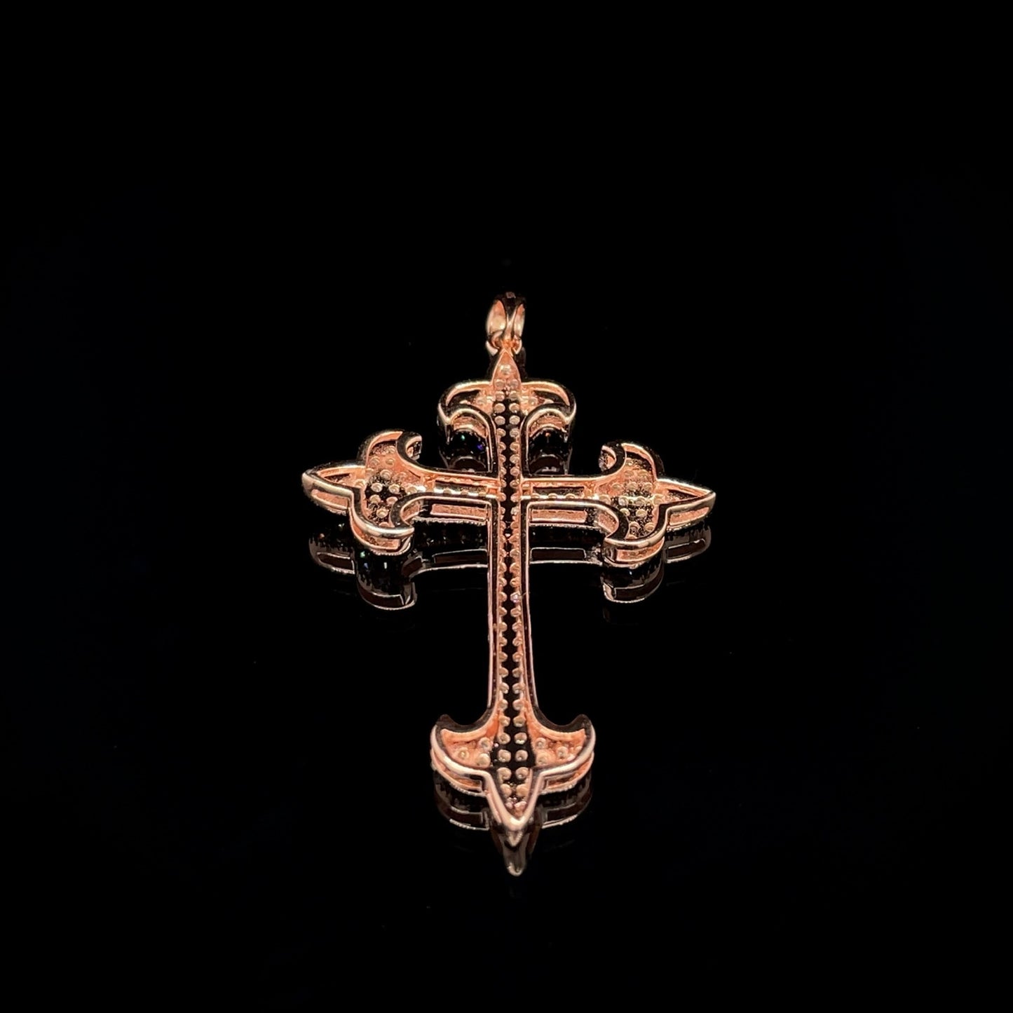 Iced Out Dark Lotus Cross Pendants