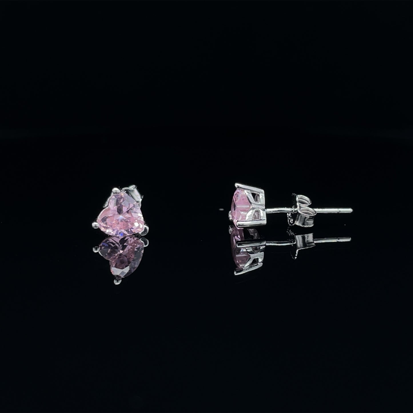 Pink Heart Earrings (Small)