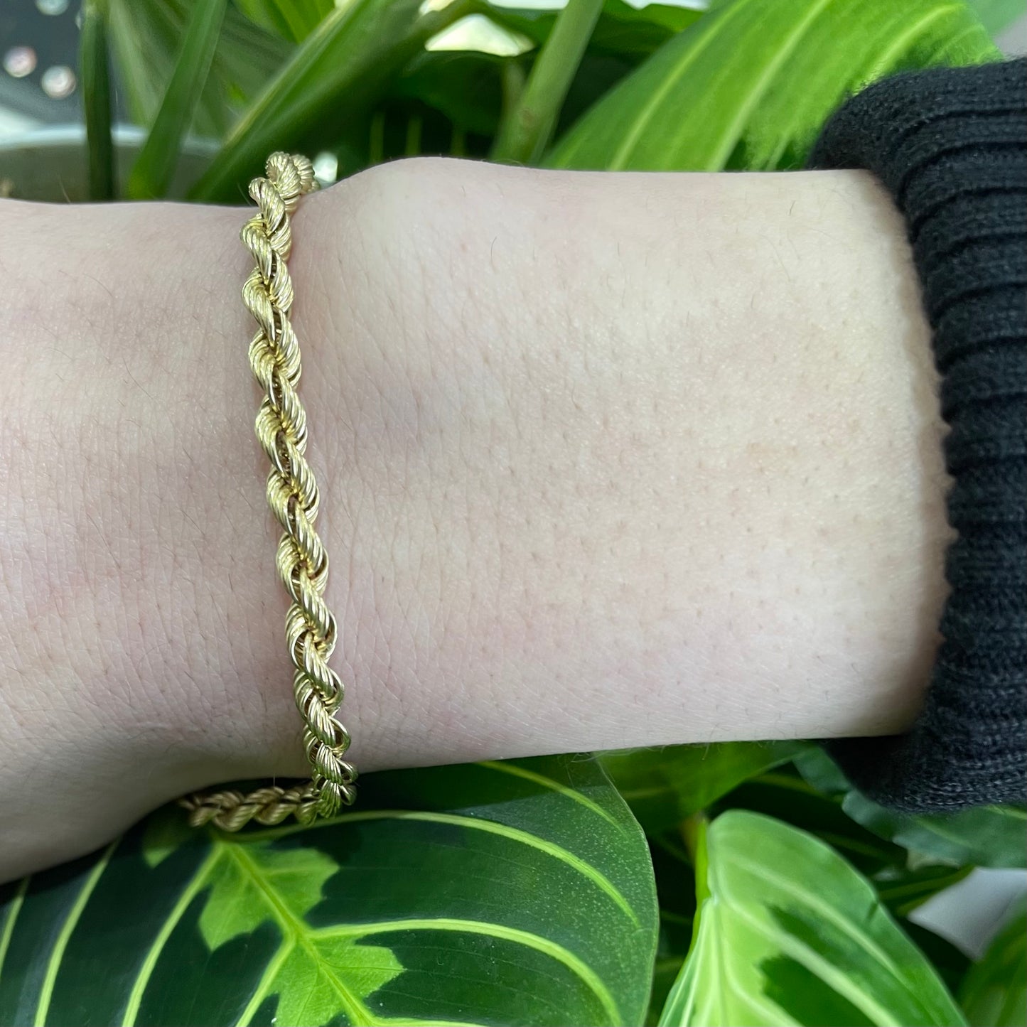 14K Gold Rope Chain Bracelet