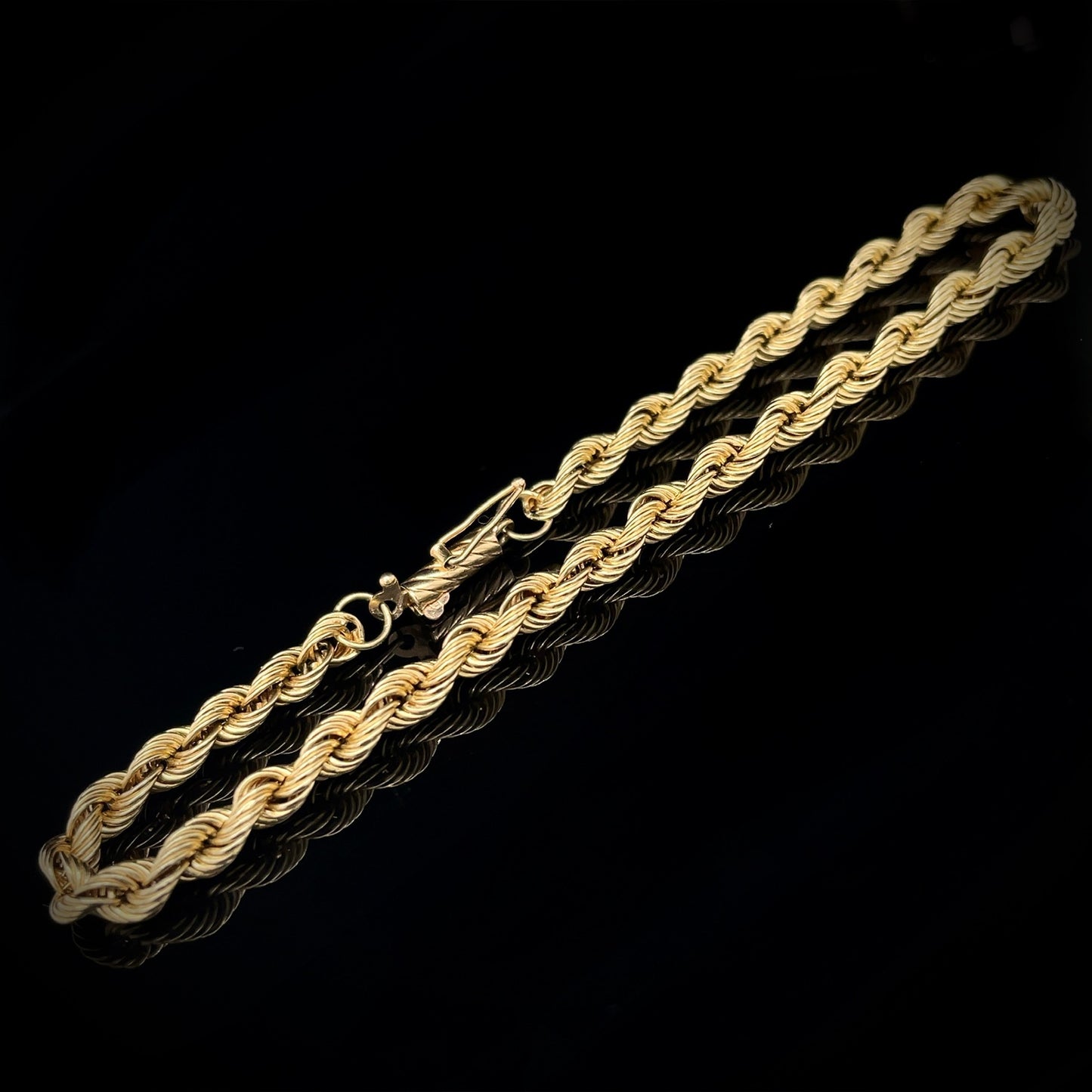 14K Gold Rope Chain Bracelet