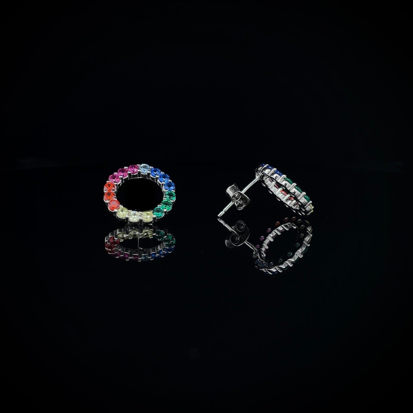 Rainbow Circle Earrings