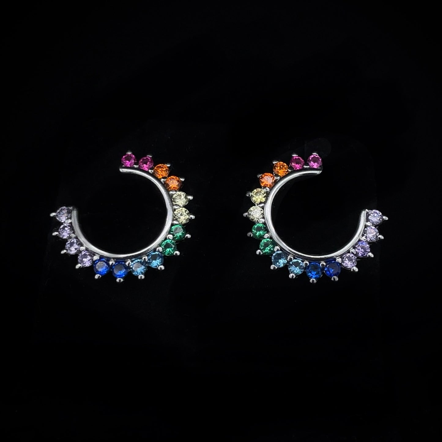 Rainbow Circle Earrings