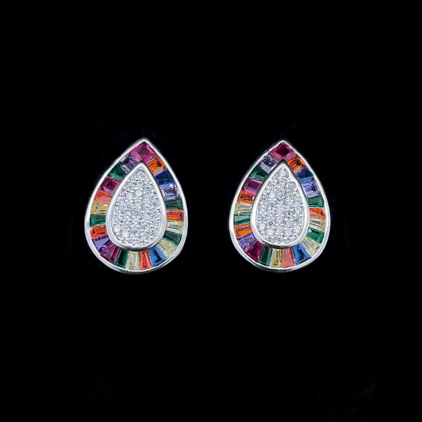 Rainbow Teardrop Earrings