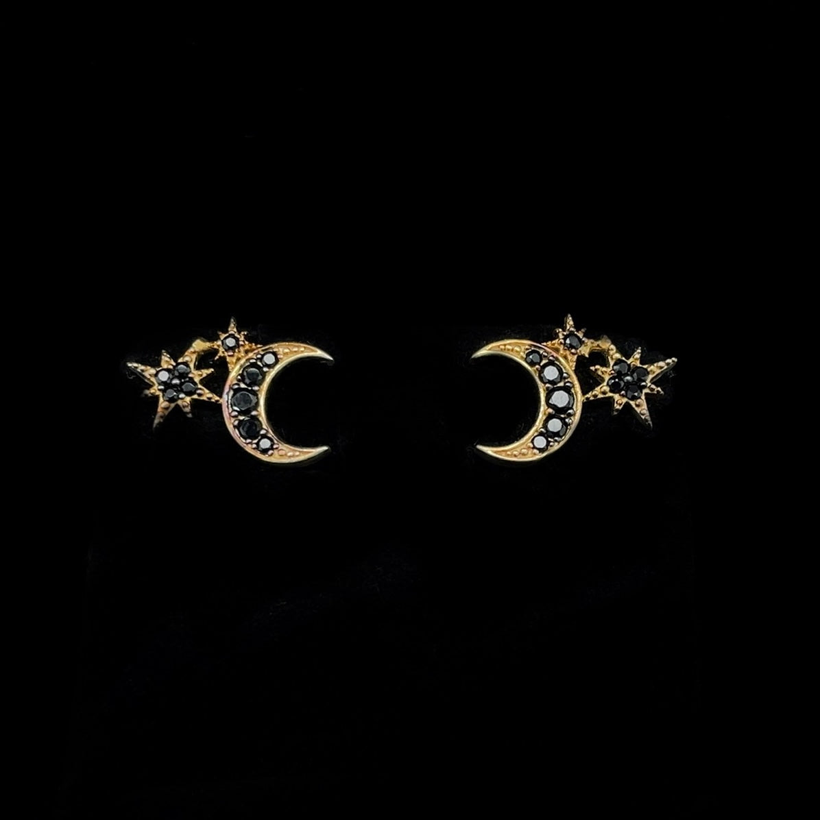 Crescent Moon Studs