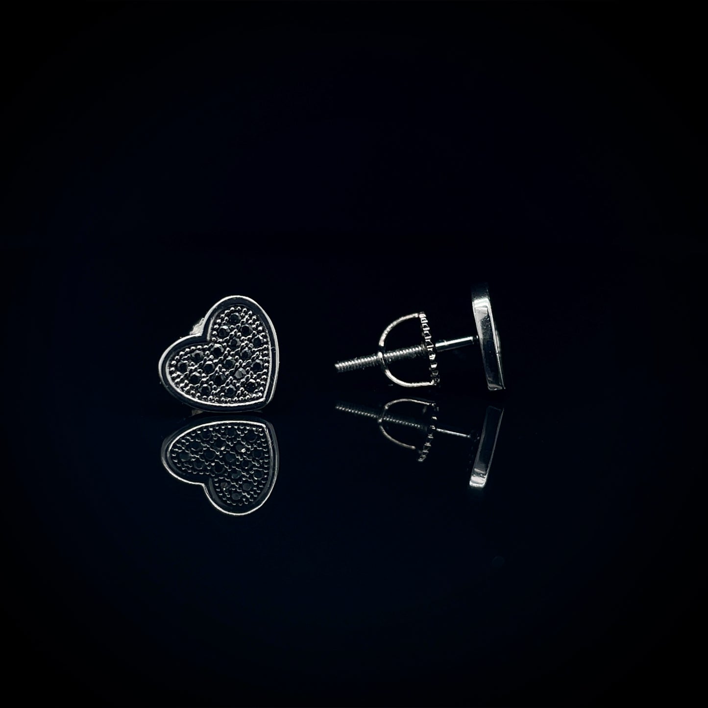 Black Heart Earrings