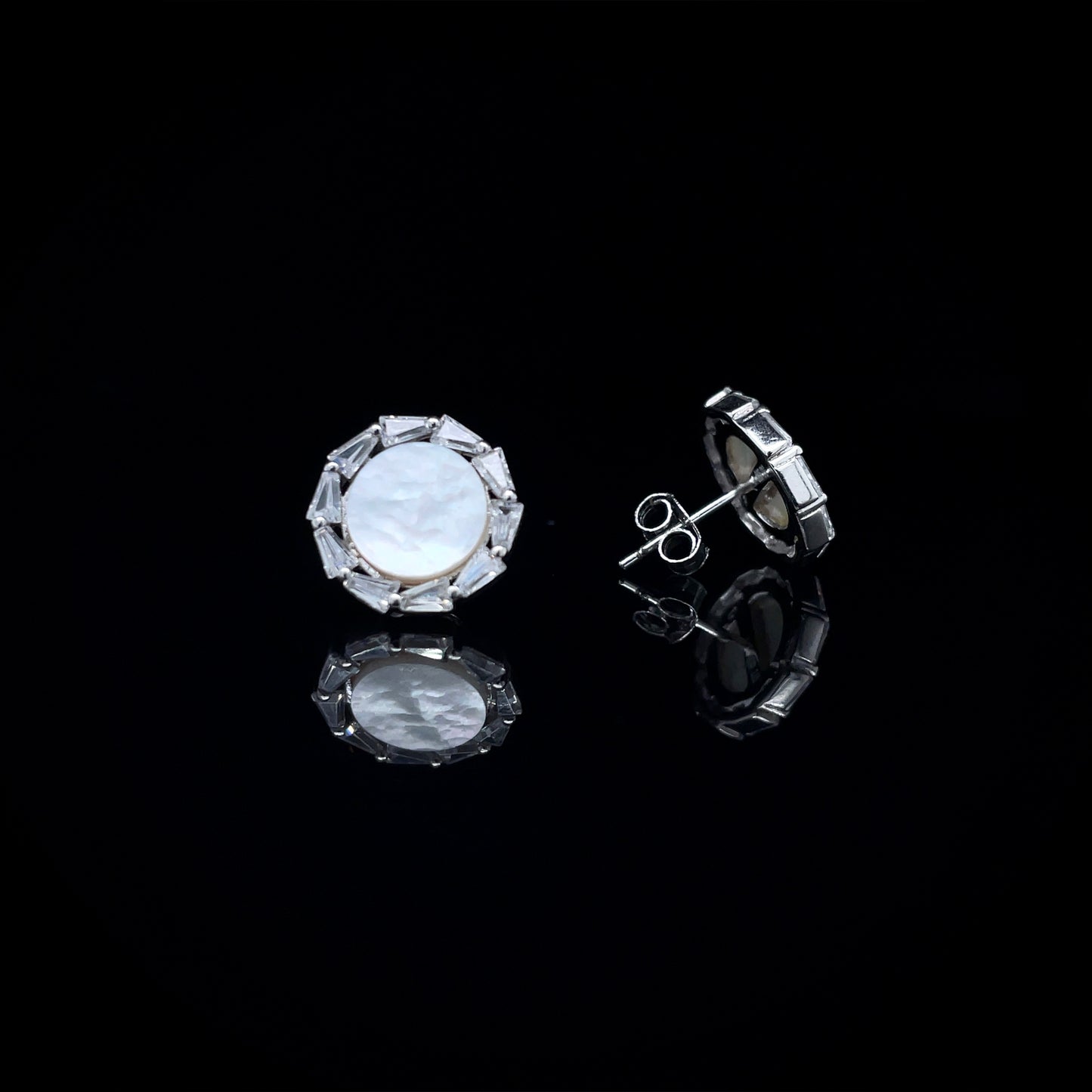 White Enamel Earrings