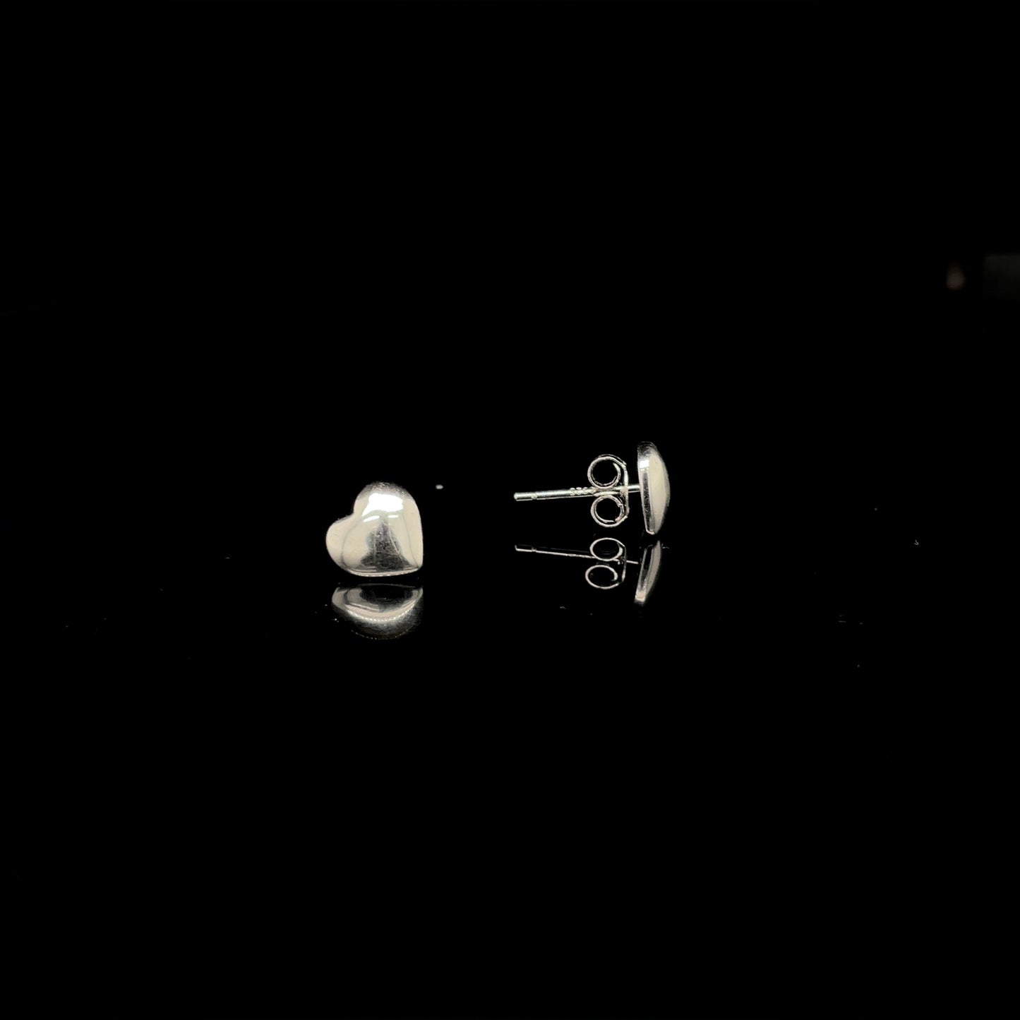 Silver Heart Studs