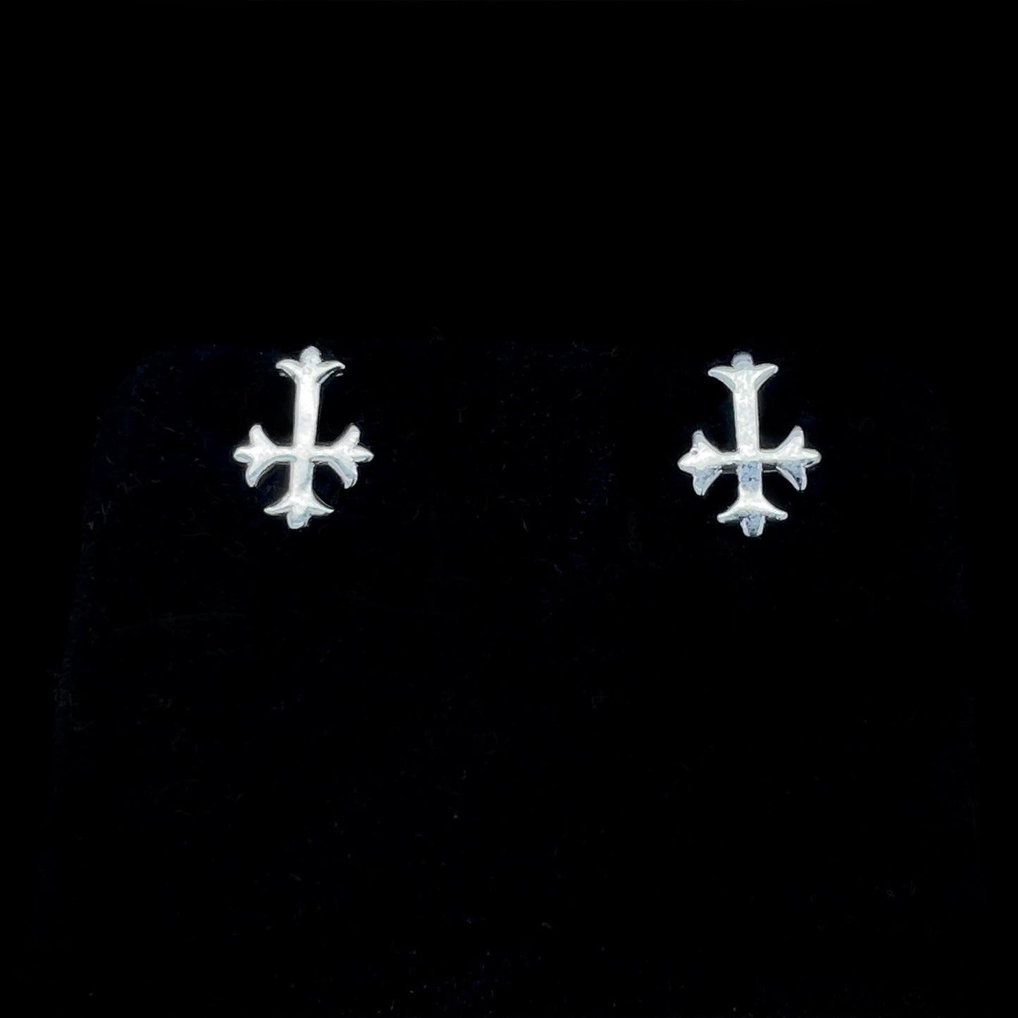 Upside Down Cross Stud Earrings