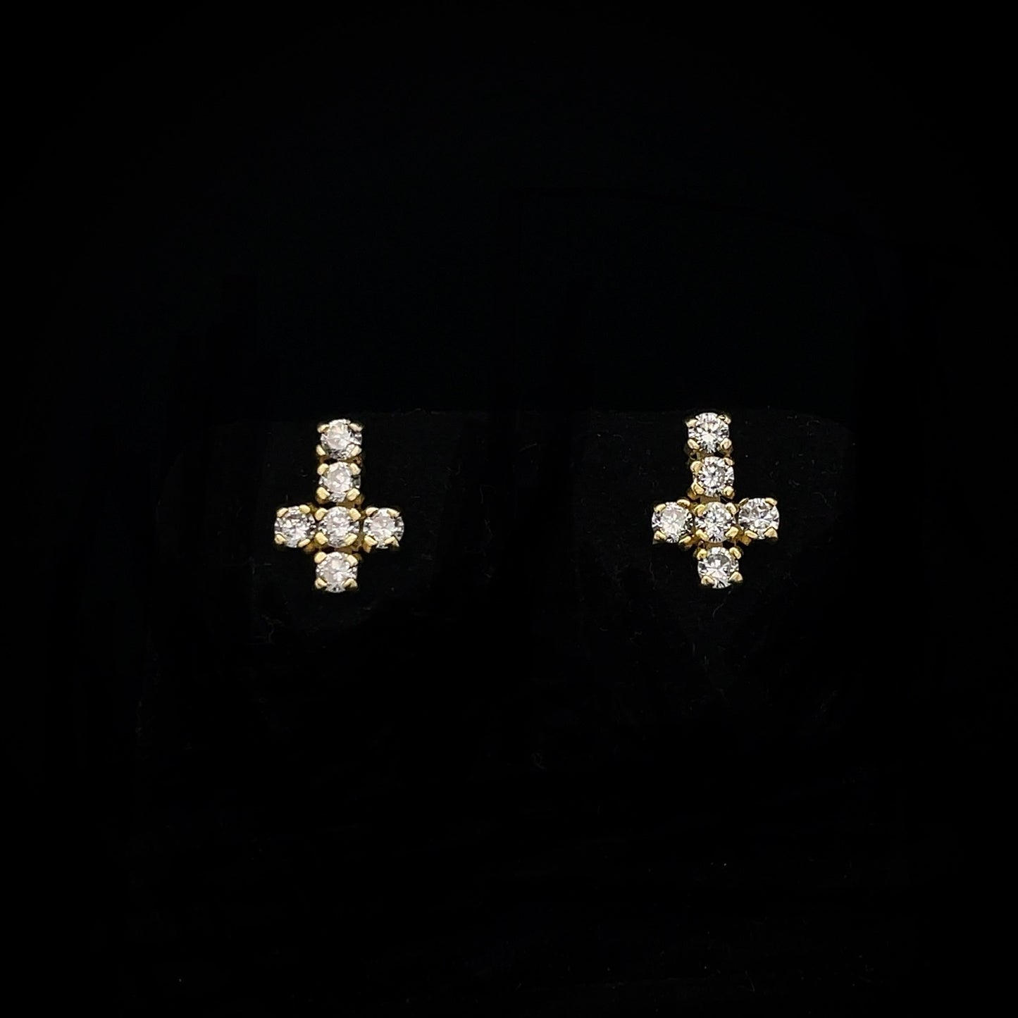 Iced Out Upside Down Cross Studs