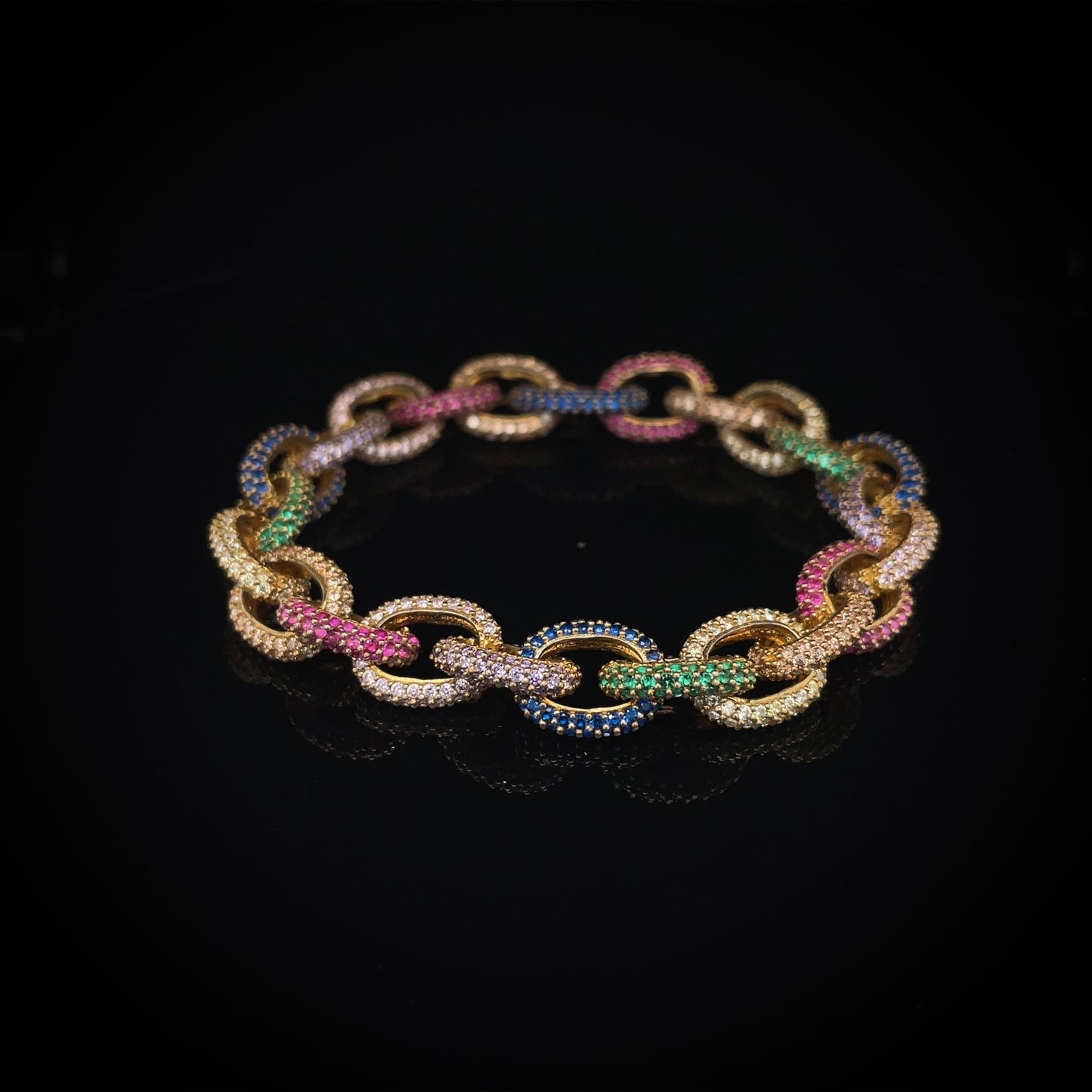 Rainbow Anchor Chain Bracelet 9.2mm