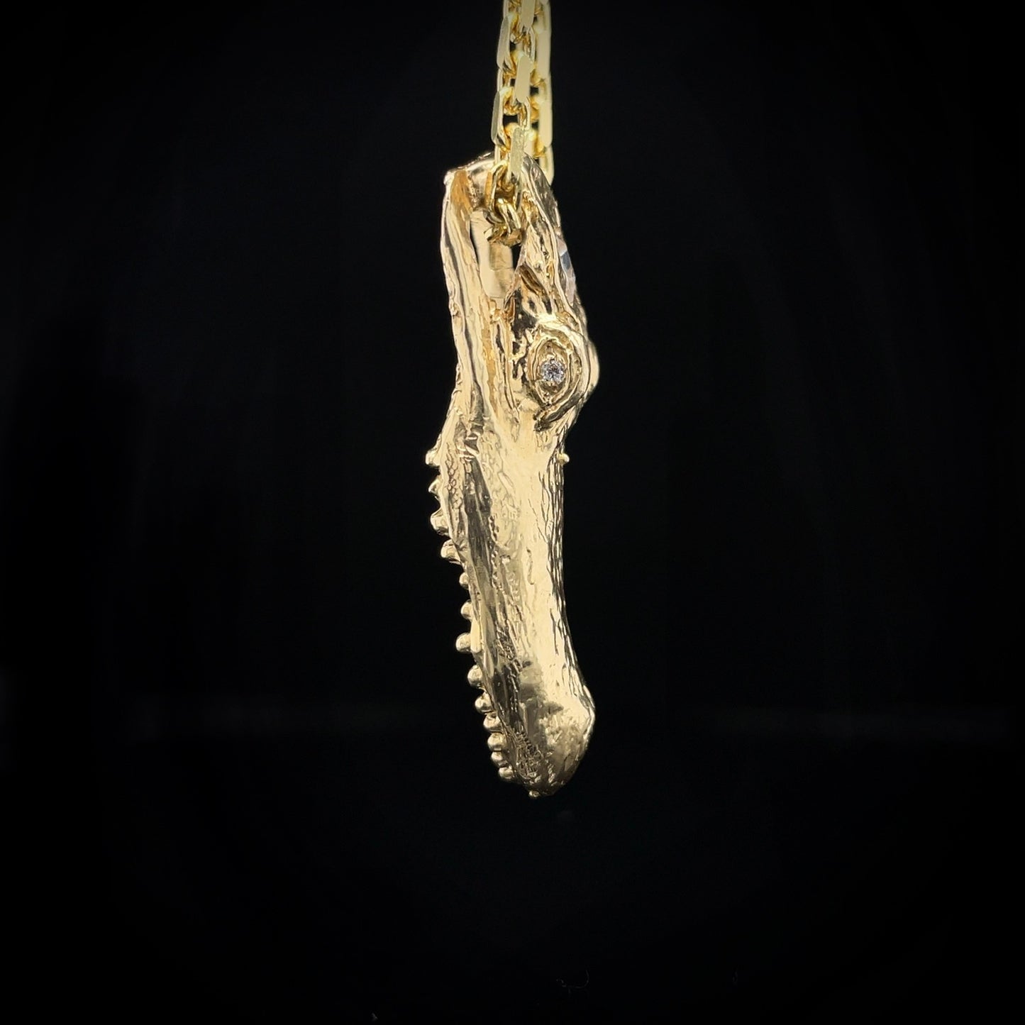 Magical Alligator Necklace w/ Diamond Eyes