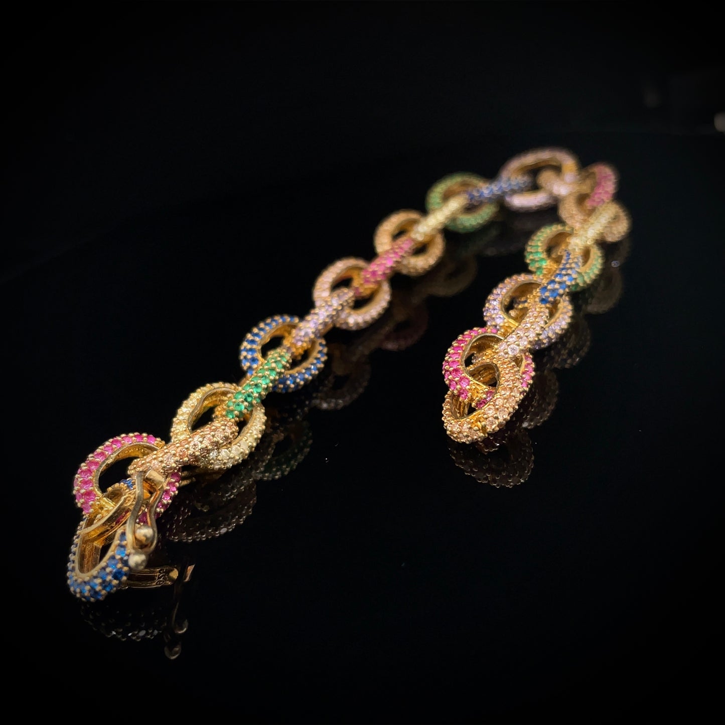 Rainbow Anchor Chain Bracelet 9.2mm
