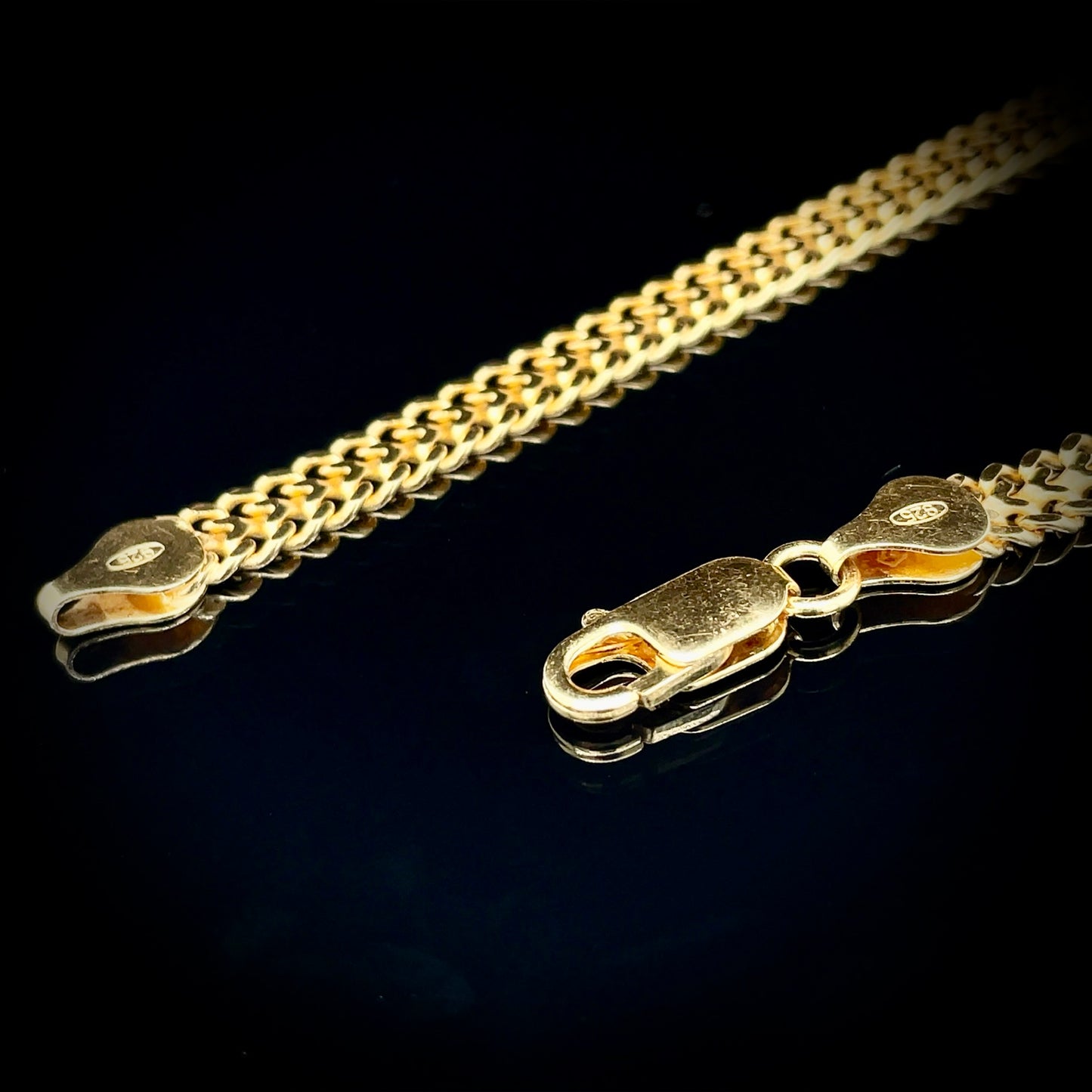 Yellow Gold Plated 925 Foxtail Bracelet
