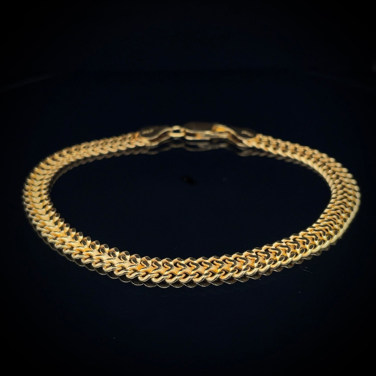 Yellow Gold Plated 925 Foxtail Bracelet