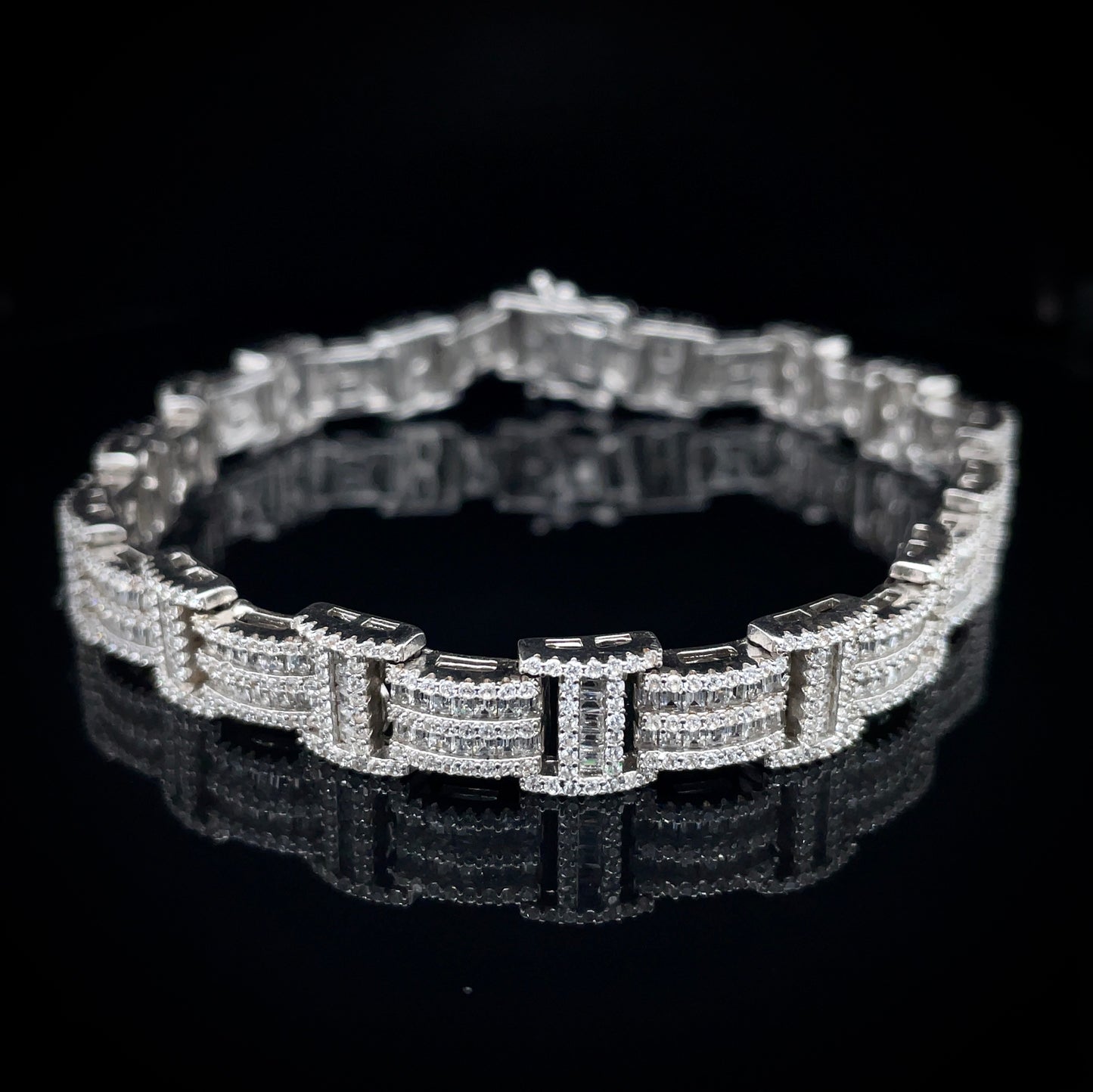 Iced Out 925 Custom Link Bracelet 8.8mm