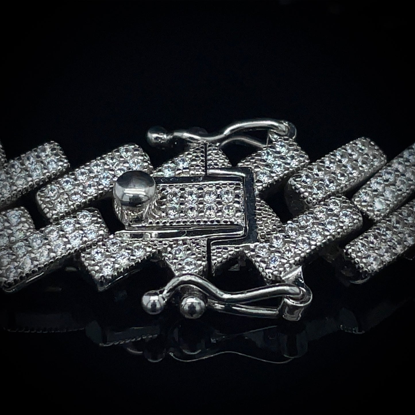 Iced Out 925 Square Miami Curb Bracelet 10.5mm