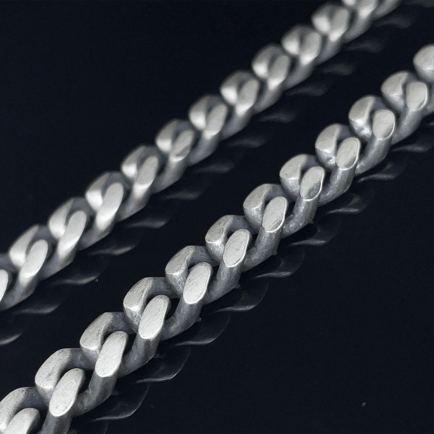 Gunmetal Miami Curb Chain Sterling Silver 8mm