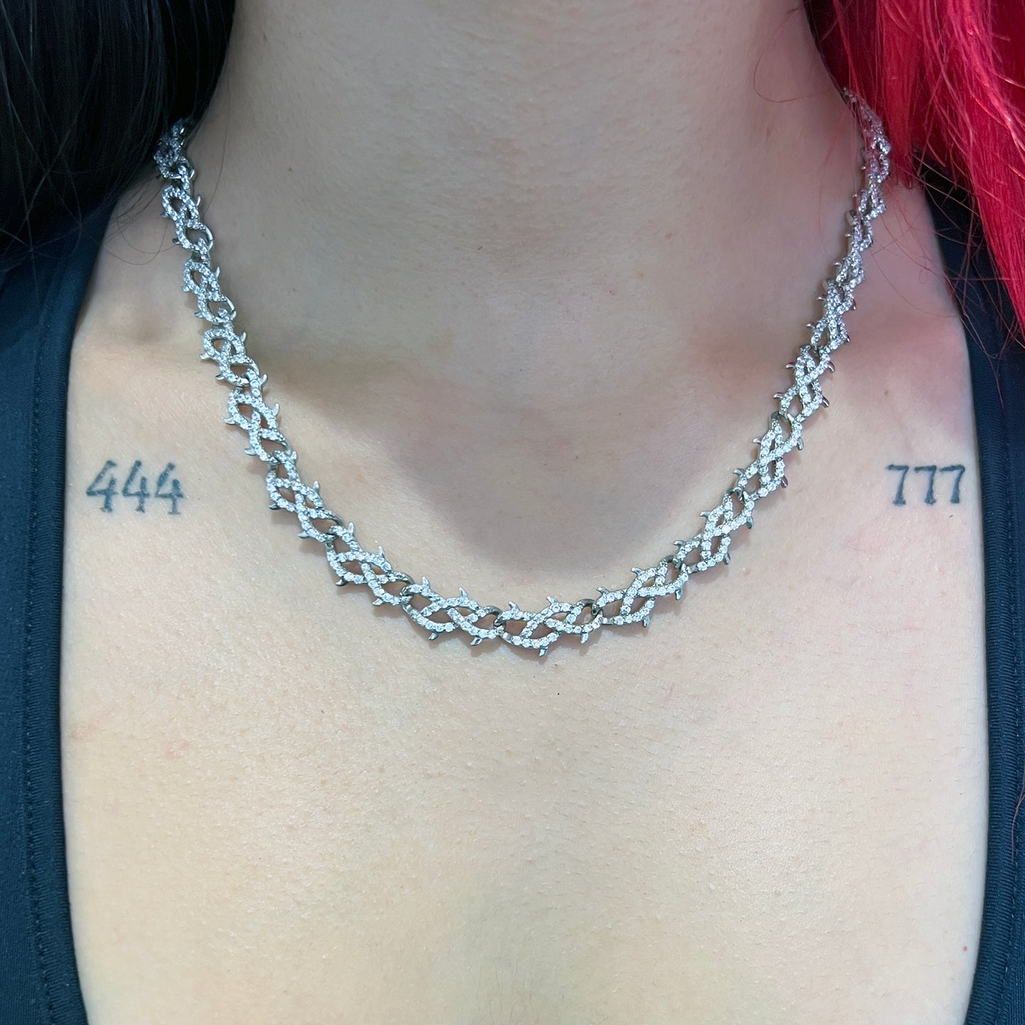 Iced Out Rose Thorn Chain
