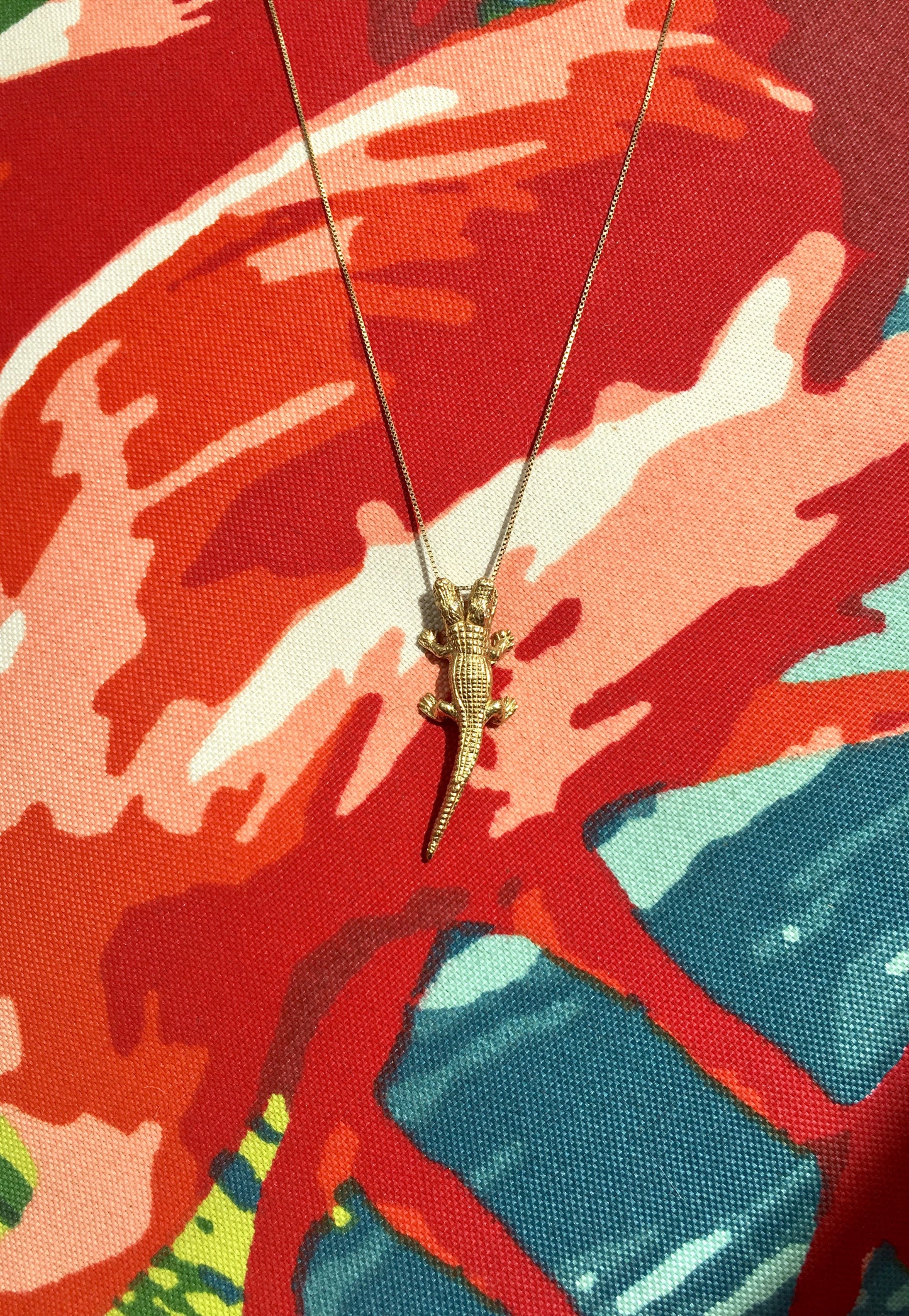 Alligator Jesus Necklace - Yellow Gold