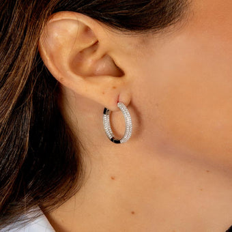 Iced Out Hinged Hoop Earrings by Alligator Jesus