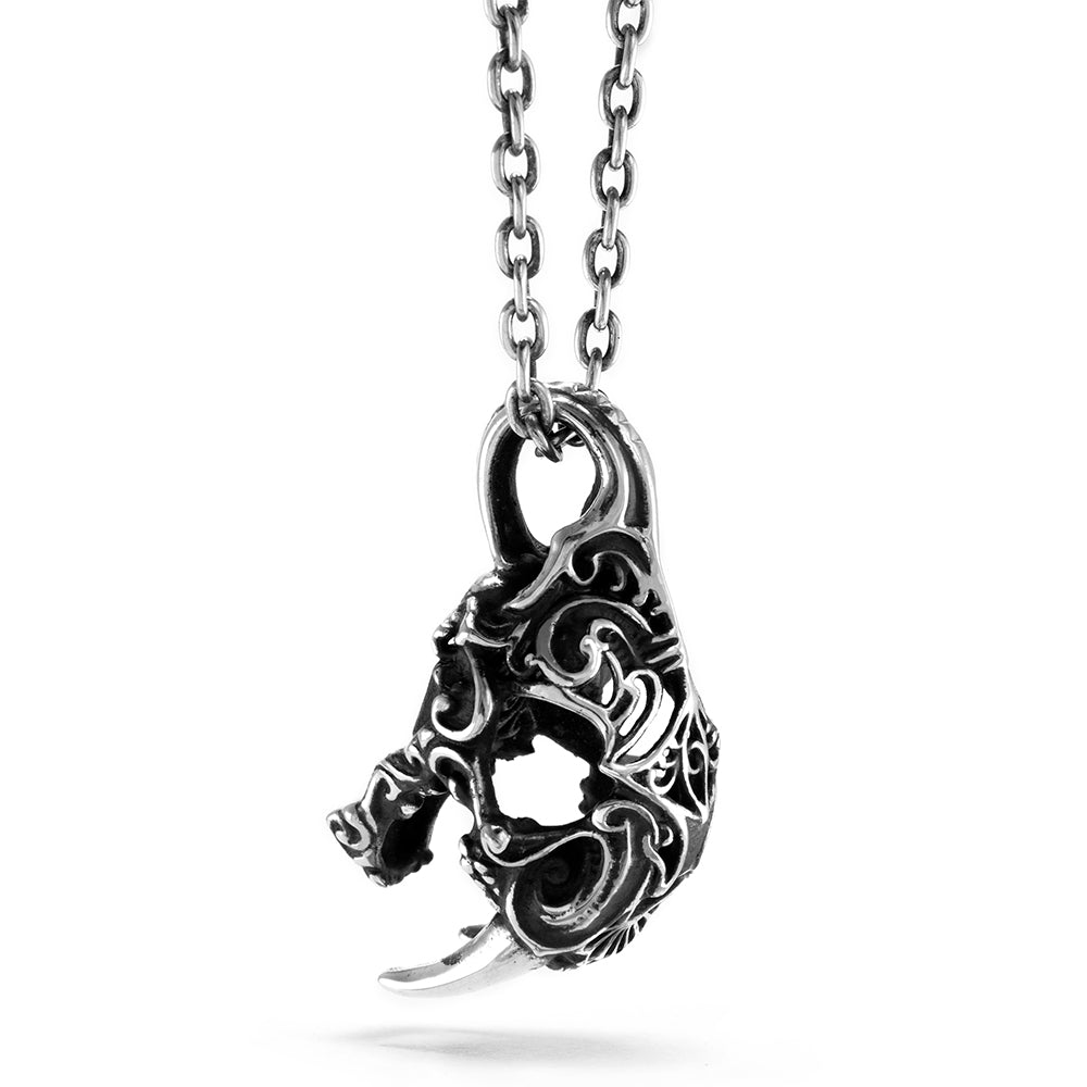 Art Nouveau Sabertooth Skull Pendant