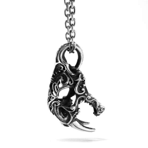 Art Nouveau Sabertooth Skull Pendant