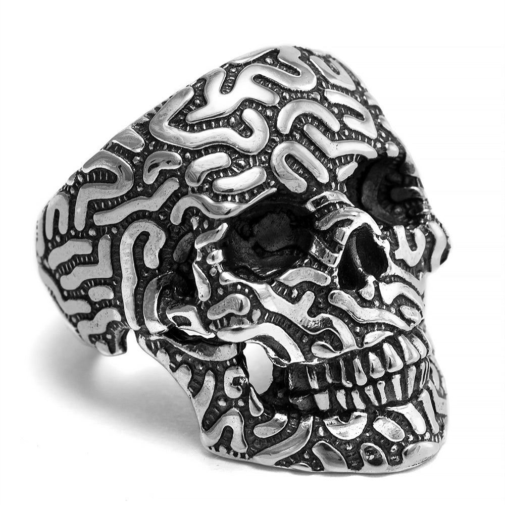Lefty Squiggle Skull Ring