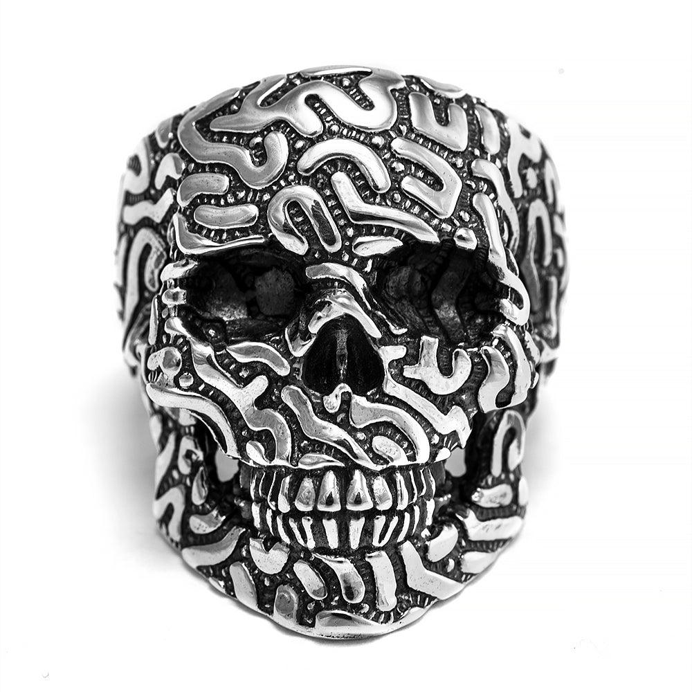 Lefty Squiggle Skull Ring