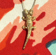 Alligator Jesus Necklace - 18K Yellow Gold