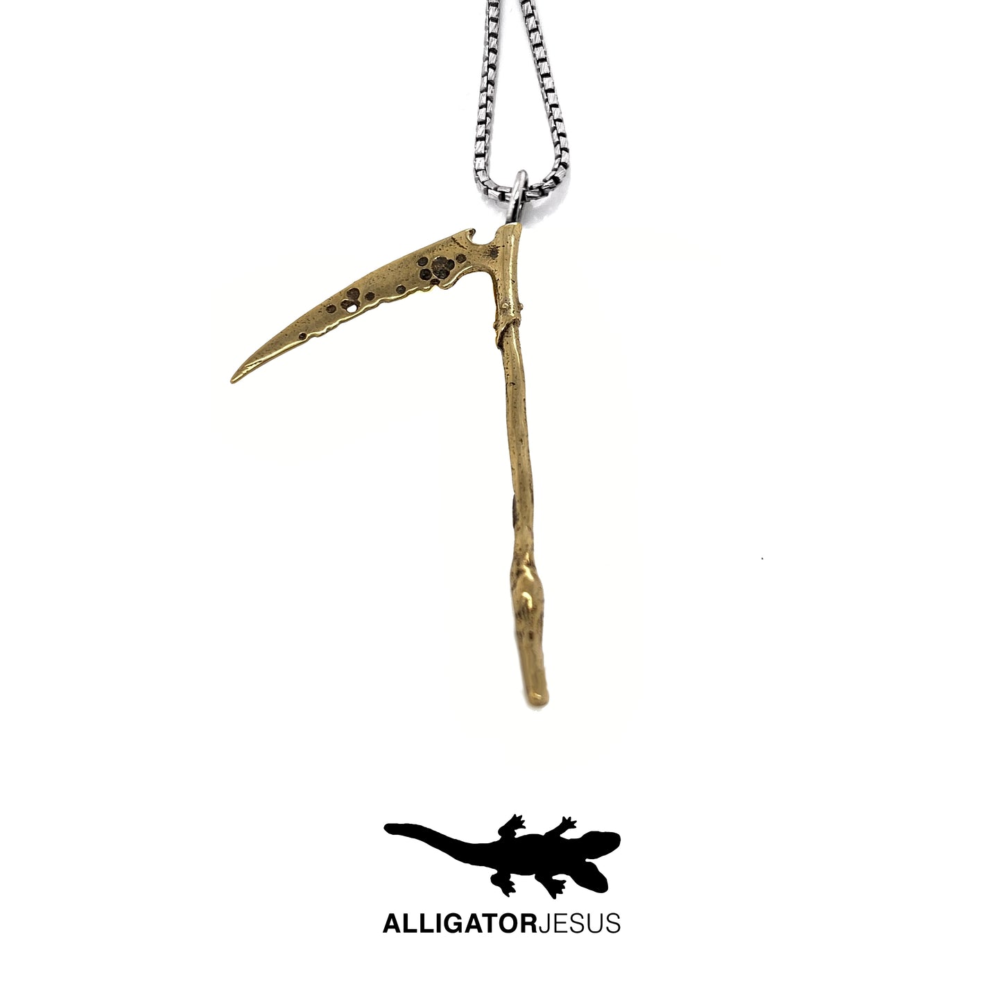 Scythe Pendants Gold Alligator Jesus