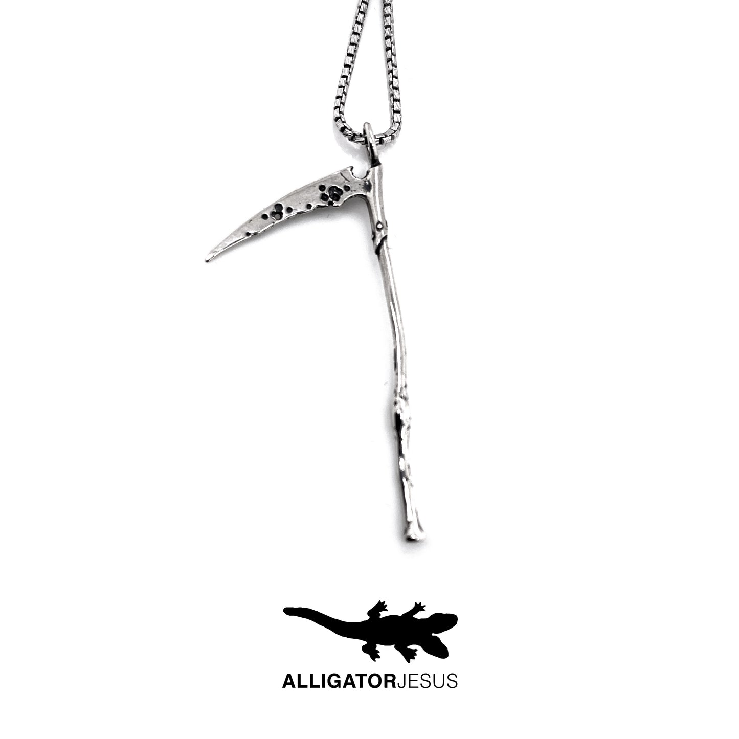 Scythe Pendants Silver Alligator Jesus 
