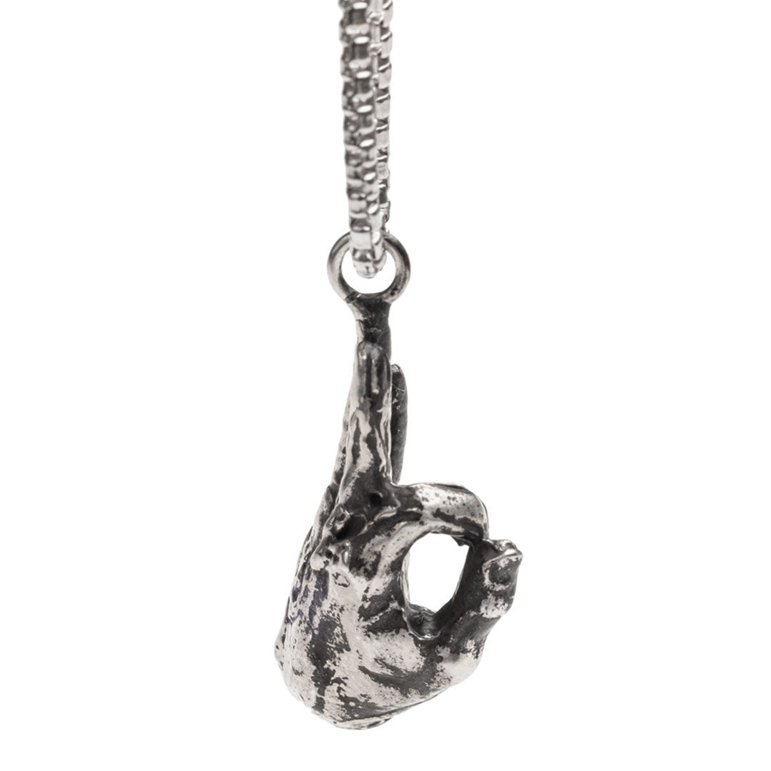Sterling Silver Mudras Pendant by Alligator Jesus