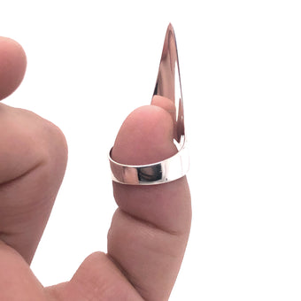 Talon Nail Finger Tip Rings by Alligator Jesus silver
