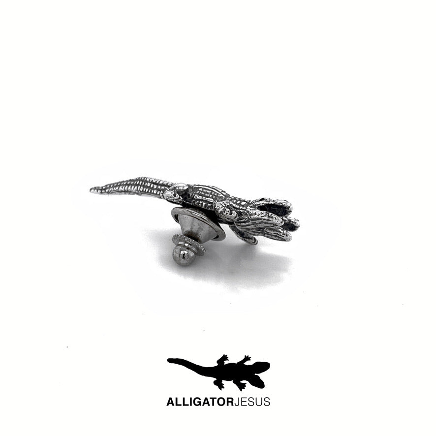 Two-Headed silver Alligator Pins Alligator Jesus