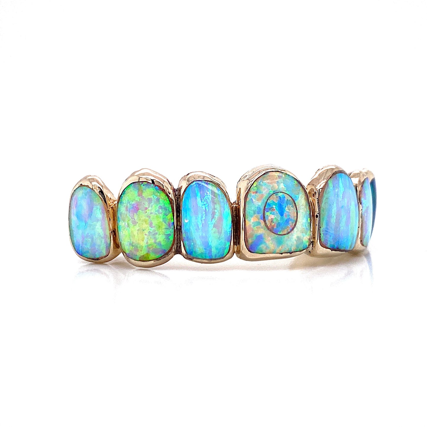 Multicolor Green Blue Opal Grillz